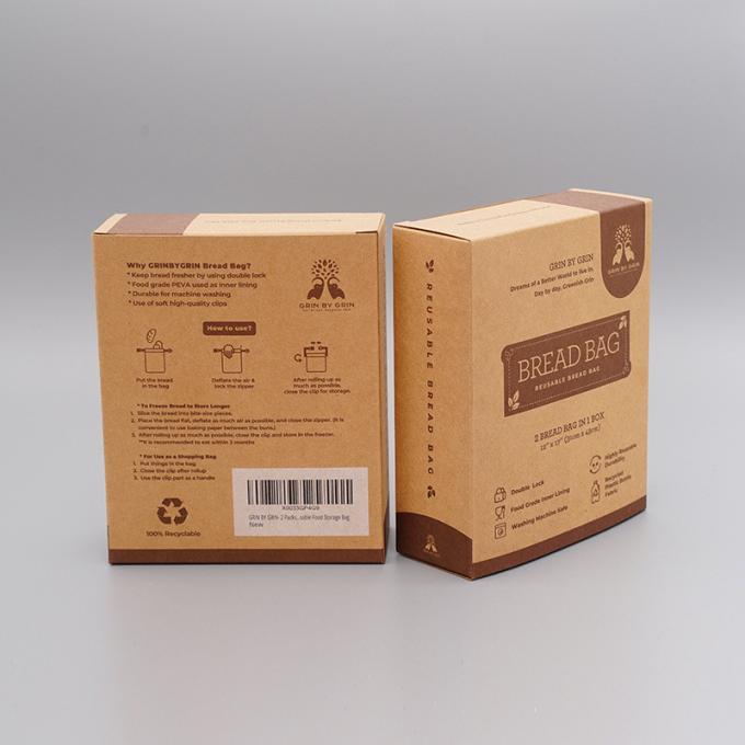 Eco Friendly Folding Carton Boxes Printing Bright Custom Color For Bread Bag 1