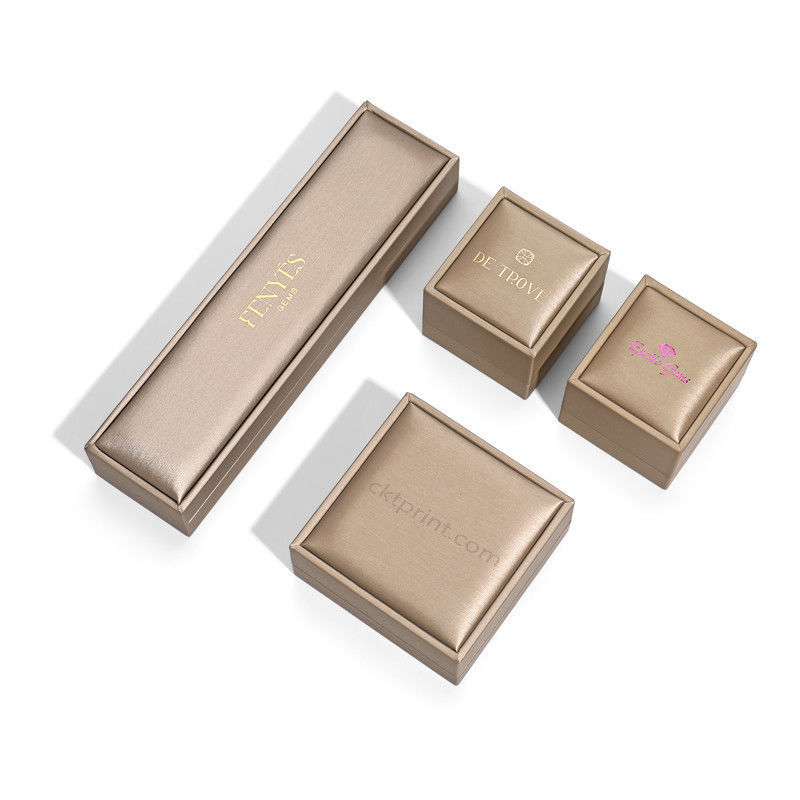 Custom Champagne Gold Jewelry Packaging Boxes For Bracelets And Hoop Earring