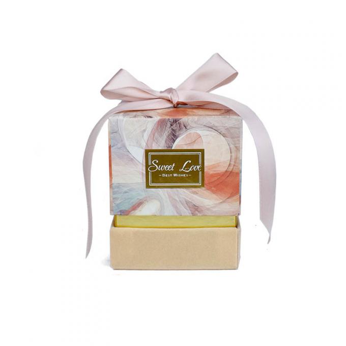 Handmade Small Wedding Jewelry Packaging Box With Pink Ribbon 2