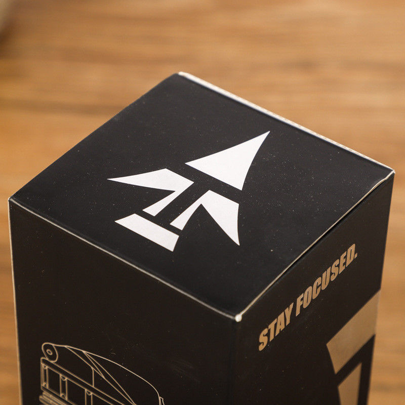 Black Foldable Paperboard Cosmetic Gift Box Packaging With Window