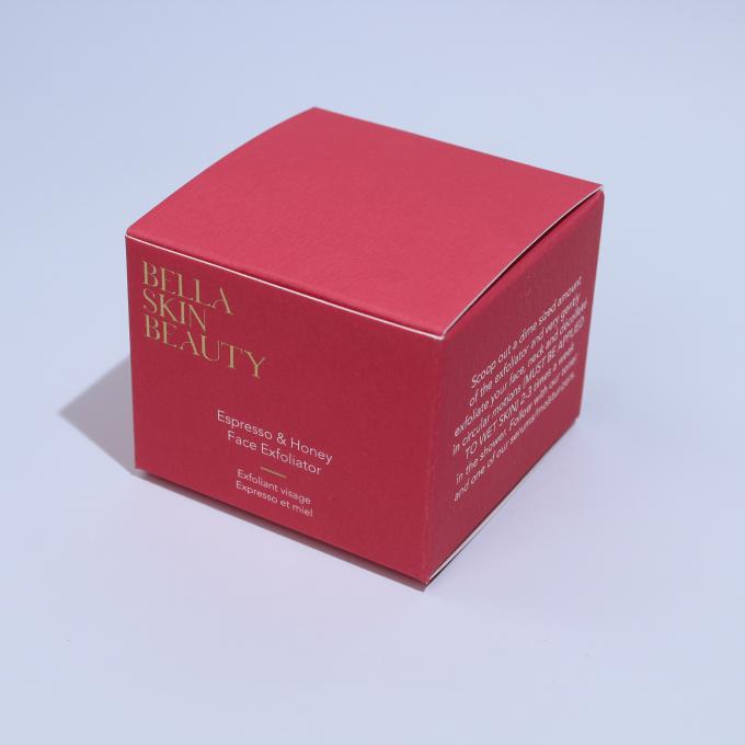 Custom Logo Printed Packaging Skincare Boxes With Solid Red Texture Paper 1