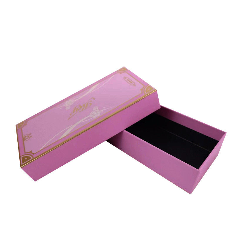 Custom Logo Pink Large Christmas Gift Boxes Cosmetics Packaging With Lids