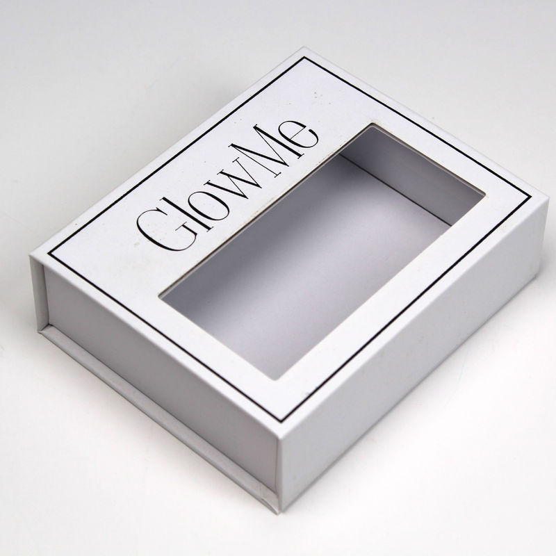 Small Cardboard Magnetic Gift Boxes With Window Lids With Custom Size And Logo