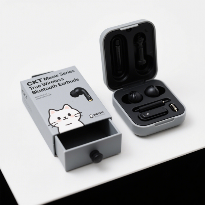 Custom Recycled Cardboard Wireless Headphone Packaging Box 3x3x3cm 4