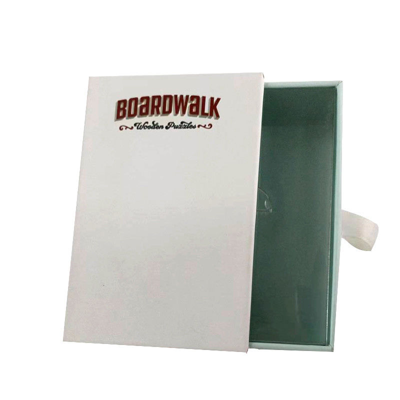 Cardboard Paper Drawer Box Custom Printed With Transparent Tray Insert