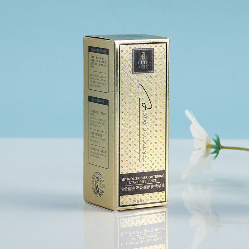 Luxury Gold skincare Carton Box Packing For Moisturizing Essence Bottle Custom Size