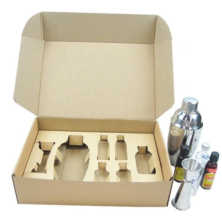 Recyled Kraft Paper Cardboard Mailer Box Packaging Black Printing