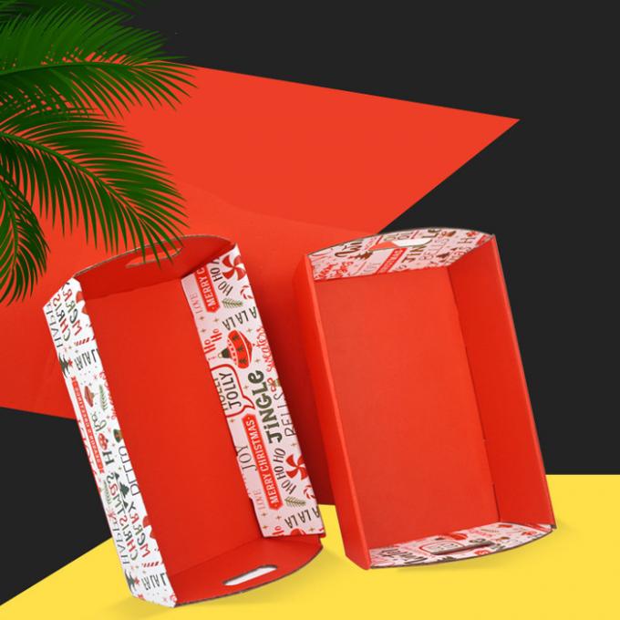 Custom Red Cardboard Display Trays For Supermarket Holiday Promotion 2
