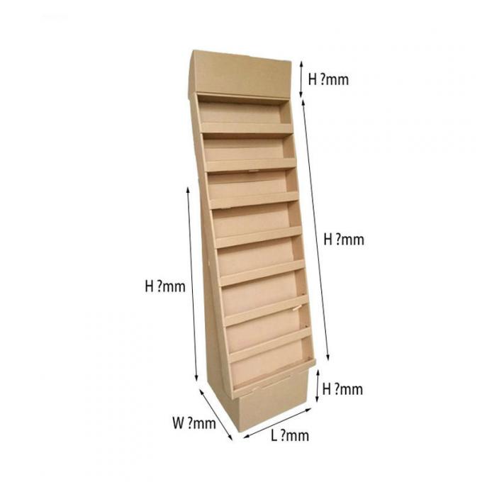 Brown Cardboard Counter Display Greeting Leaflets Book Retail 8 Tier Display 0