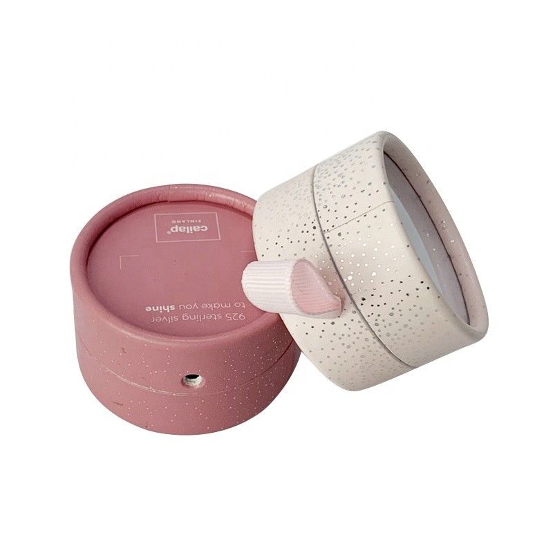 Small Jewerly Cardboard Round Box Tube With Ribbon