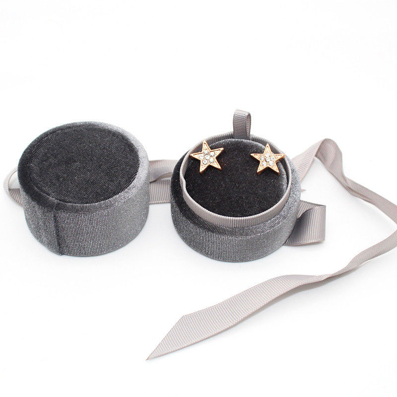 Ring Jewelry Velvet Custom Packaging Box With Ribbon Gift Pack