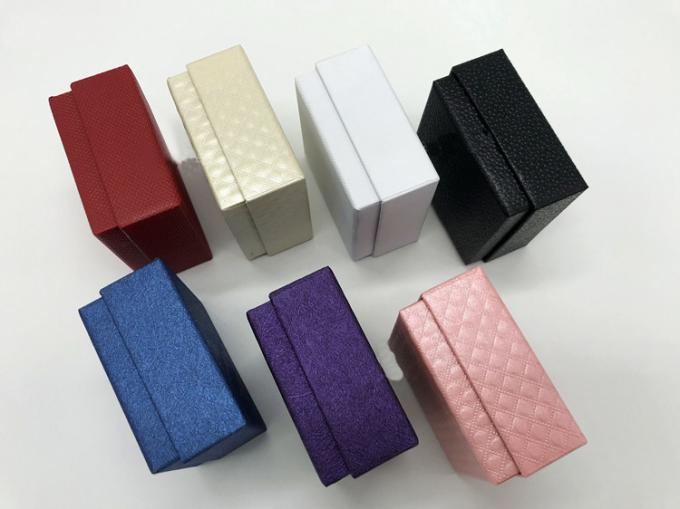 Leather Pink Purple Ring Jewelry Packaging Box With Velvet Foam Insert 2