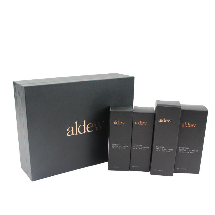 Custom Skin Care Box with Black Printing & Golden Foil