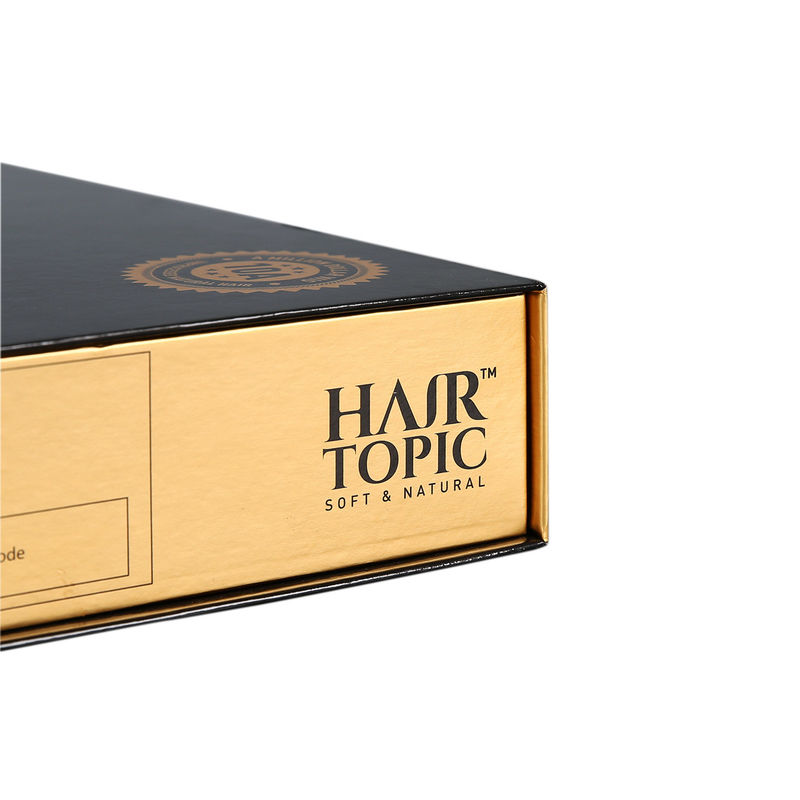 Black Magnetic Gift Box Foldable Flap Wig Gift Box  With Lids