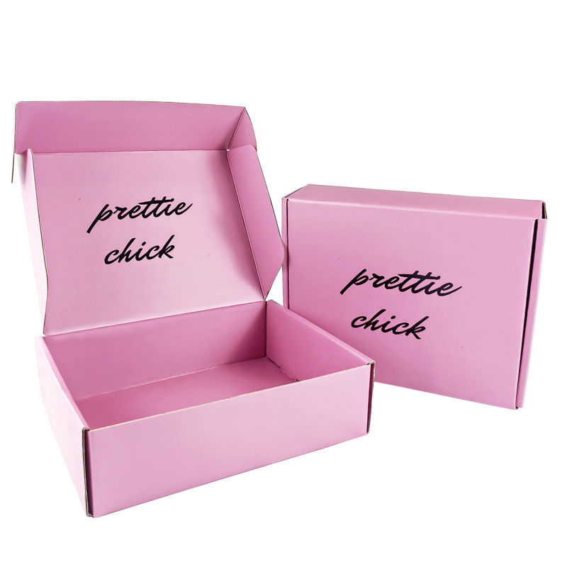 Custom Cardboard Pink Corrugated Shipping Boxes , Pink Corrugated Mailer Boxes For Cosmetic Packaging