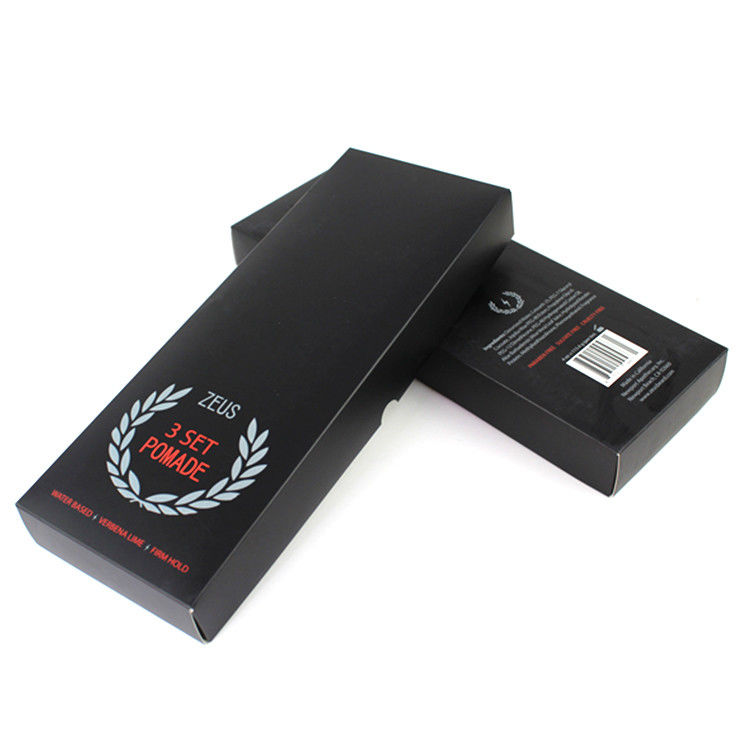 Foldable 3 Pack Lip Balm Packaging Box Black Holder Cosmetic Jar With Cardboard Insert