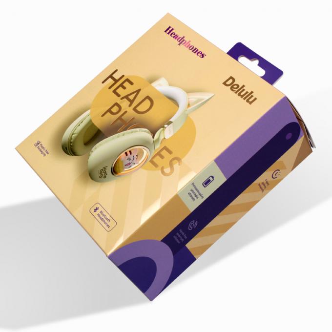 Custom Recycled Cardboard Wireless Headphone Packaging Box 3x3x3cm 1