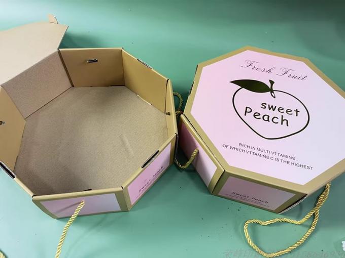 Peach Cardboard Fruit Tray Gift Pack Foldable With Foam Cardboard Insert 1