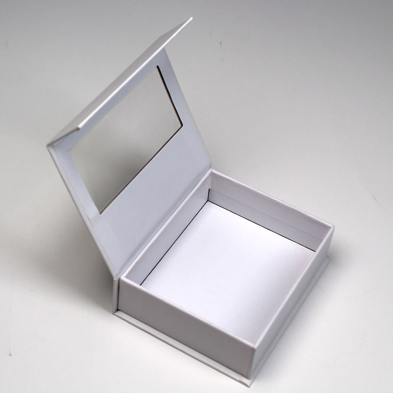 Small Cardboard Magnetic Gift Boxes With Window Lids With Custom Size And Logo