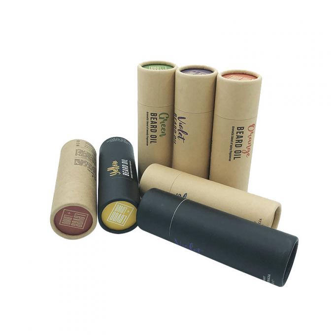 Eco Friendly Cylindrical Paper Lip Balm Tube Containers With Lids 0