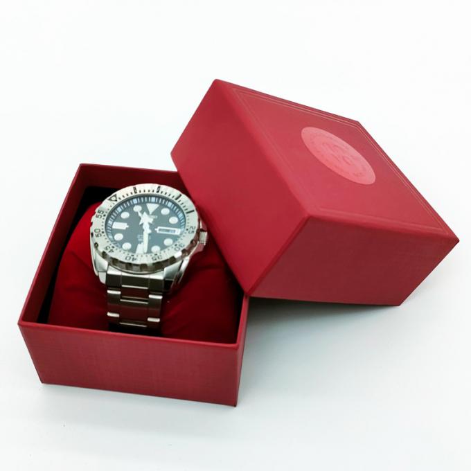 Single Personalised Red Velvet Jewellery Ring Box With Texture Surface Cardboard 1