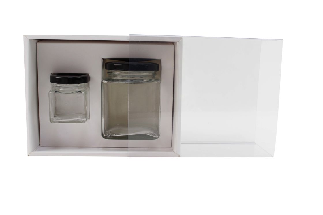 2 4 Pack Honey Jar Gift Box With Window Custom Clear Sleeves