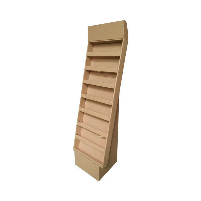 Brown Cardboard Counter Display Greeting Leaflets Book Retail 8 Tier Display