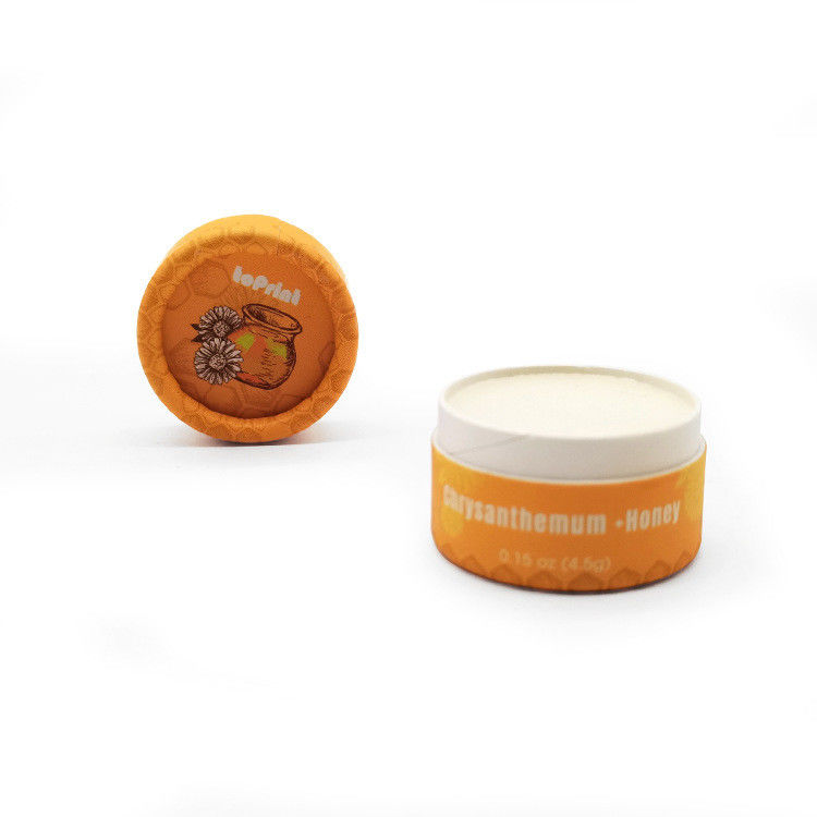 Recyled Lip Balm Tubes Cardboard Cylinder Packaging With Push Tab