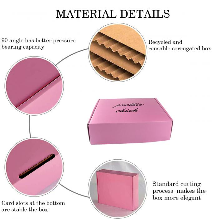 Flat Cardboard Custom Mailer Boxes Printed Pink 1