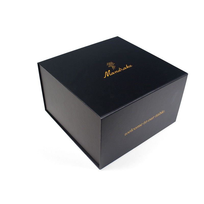 Custom Black Cosmetic Gift Box with Foil Stamping