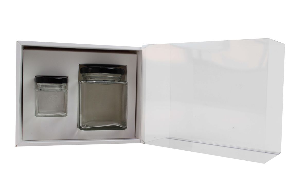 2 4 Pack Honey Jar Gift Box With Window Custom Clear Sleeves