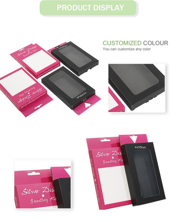 Retail Custom Paper Window Packaging Box Printed Red Black Color With Hagners 0