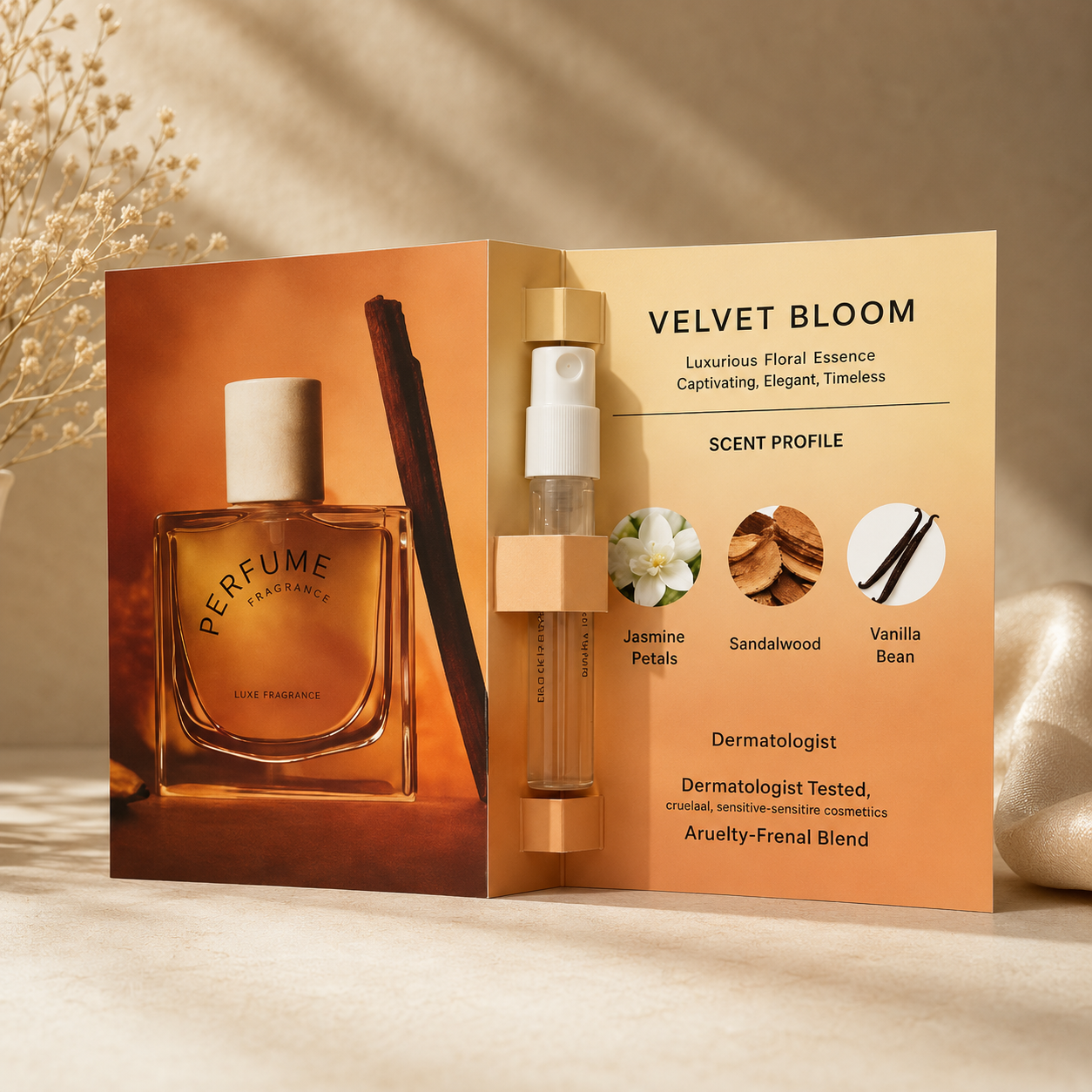 Custom Foldable Perfume Sample Card Boxes | Trial Vial Packaging for Fragrance Testers